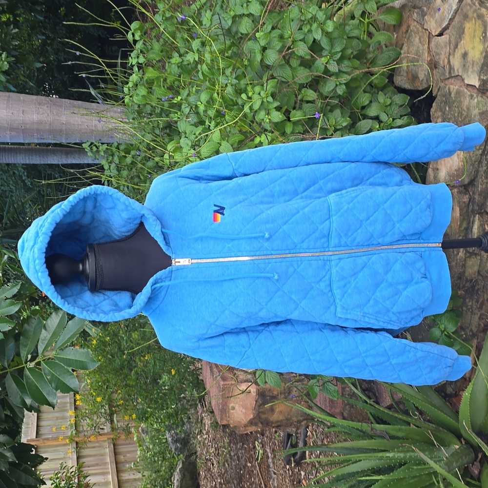 Aviator Nation Quilted Sky Blue Hoodie